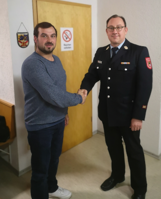 KBM Mike Kühnel gratuliert zur Wahl zum 2. Komandant